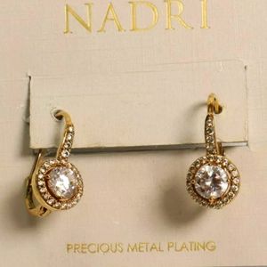 NWT Gold Tone Nadri Cubic Zirconia Earrings